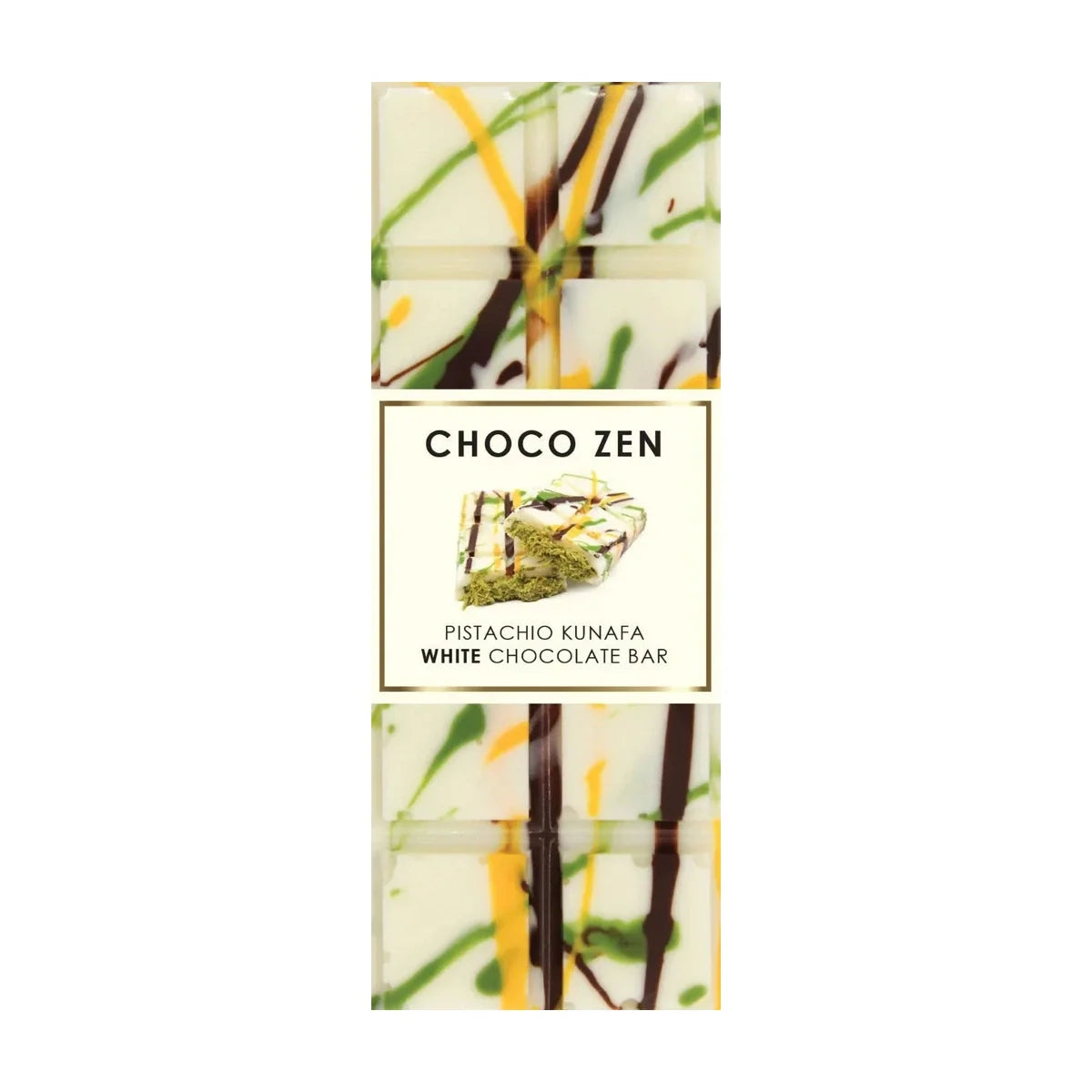 Choco Zen Pistachio Kunafa White Dubai Chocolate Bar - 100g