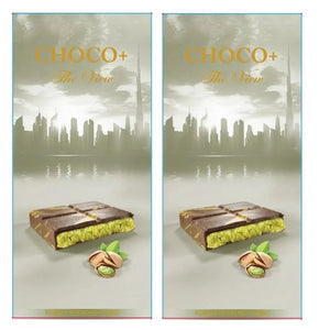 Choco+ Original Pistachio Kunafa Milk Dubai Chocolate Bar - 200g Pack of 2