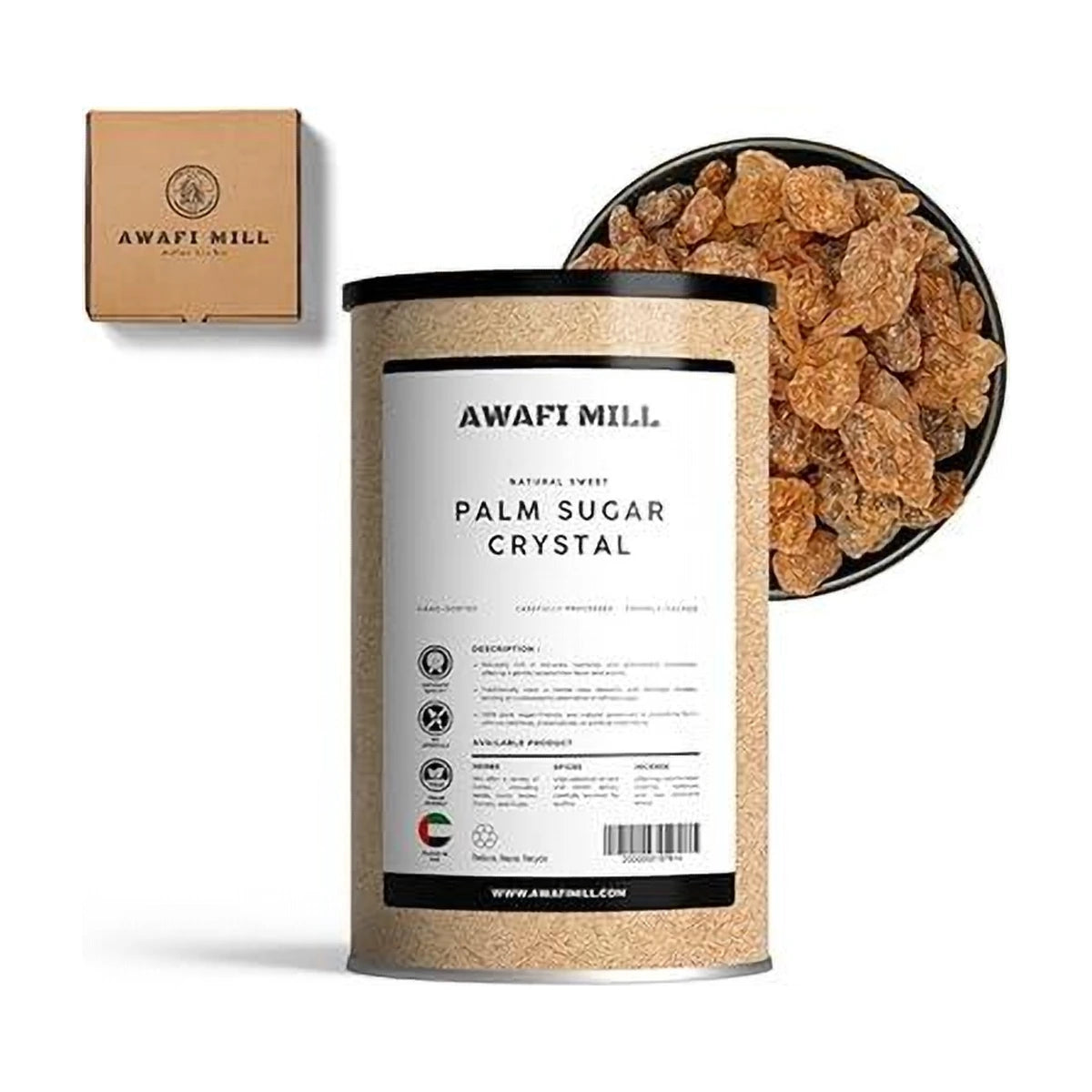 AWAFI MILL Palm Sugar Crystals Panam Kalkandam - 250 g | 9 Oz | Welaza