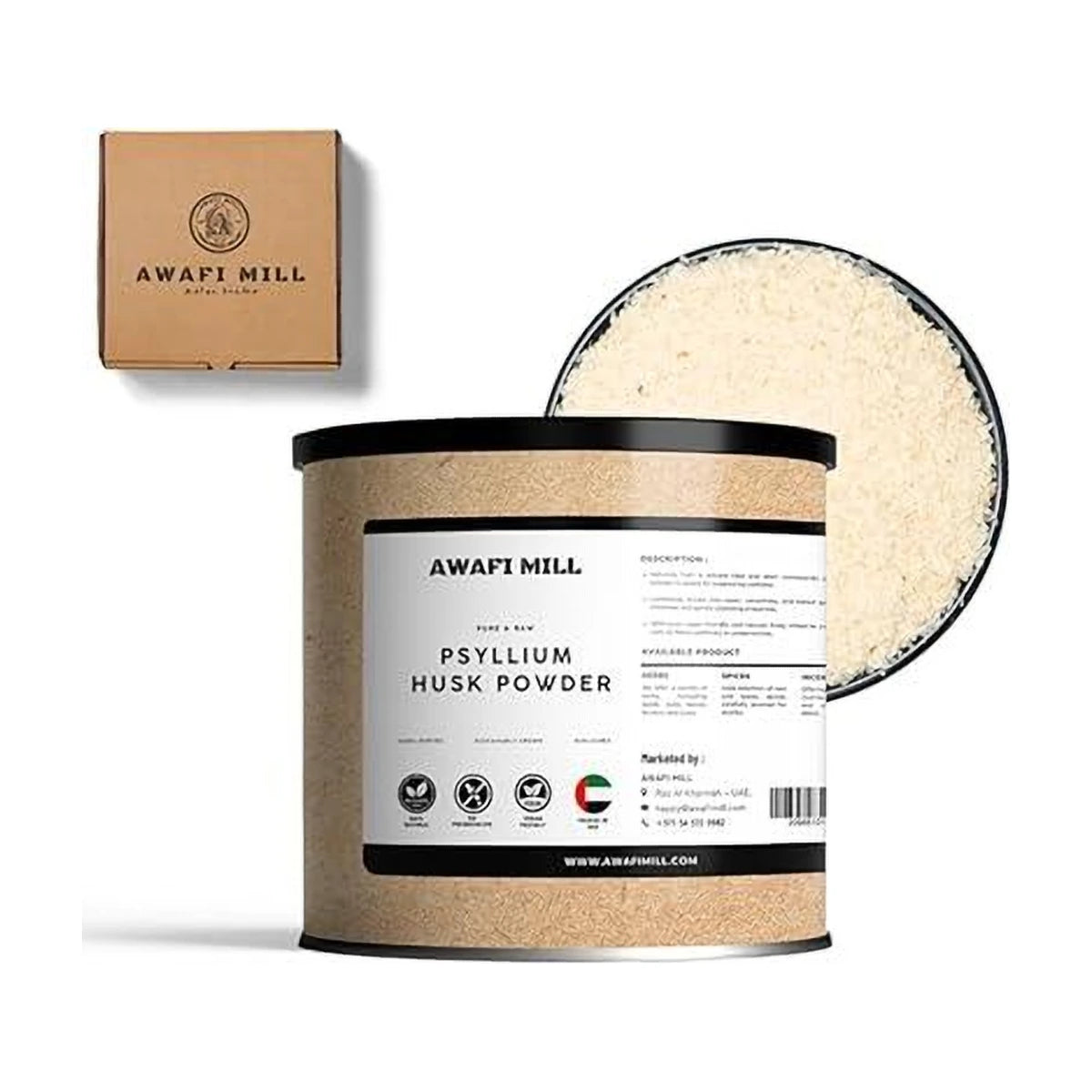 AWAFI MILL Psyllium Husk Powder Ispaghula - 100 g | 3.5 Oz | Welaza