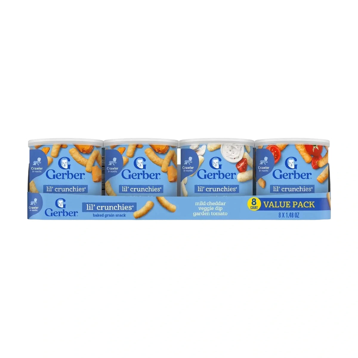 Gerber Lil' Crunchies Baked Grain Snack, Variety Pack, 336g (8 ct)
