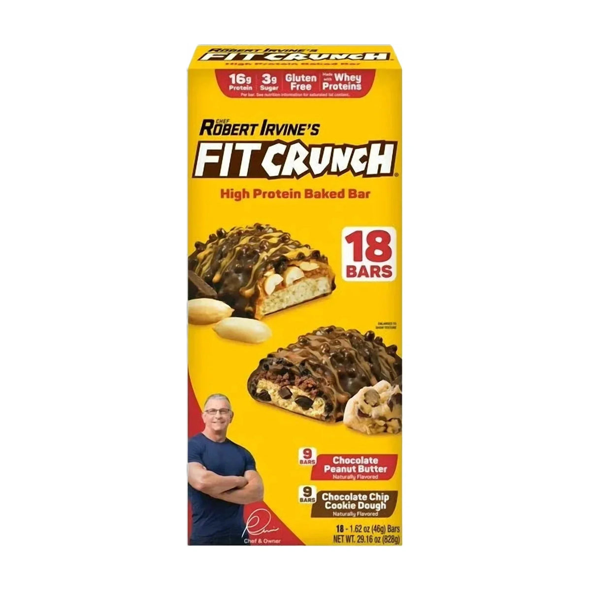 FITCRUNCH High Protein Baked Bars Variety Pack, 46g (18 pieces)