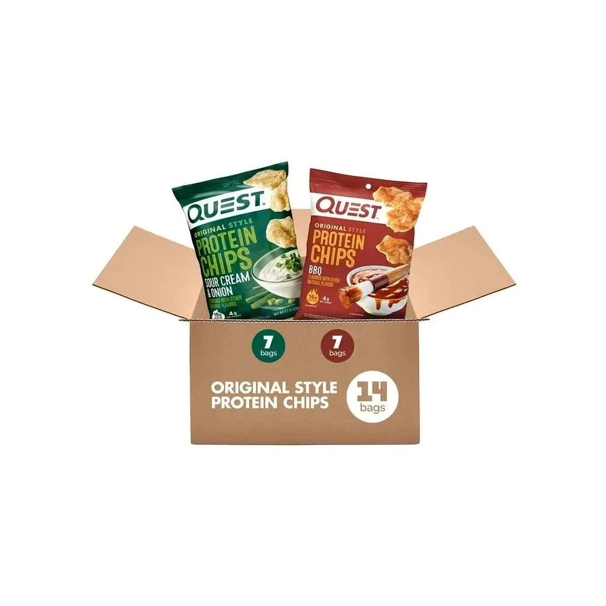 Quest Protein Chips, BBQ and Sour Cream Onion Variety Pack - 32g (14 ct)