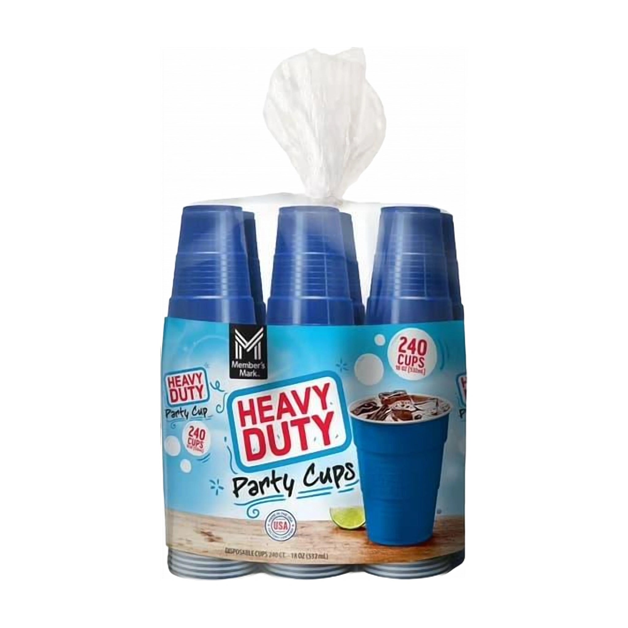 Heavy - Duty Blue Plastic Cups 532ml, 240 cups