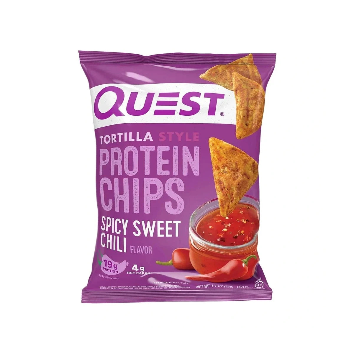 Quest Nutrition प्रोटीन चिप्स, स्पाइसी स्वीट चिली, हाई प्रोटीन 32g