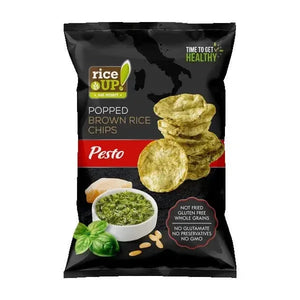 Rice Up  Whole Grain Brown Rice Chips Pesto 120g,  Gluten free, No GMO