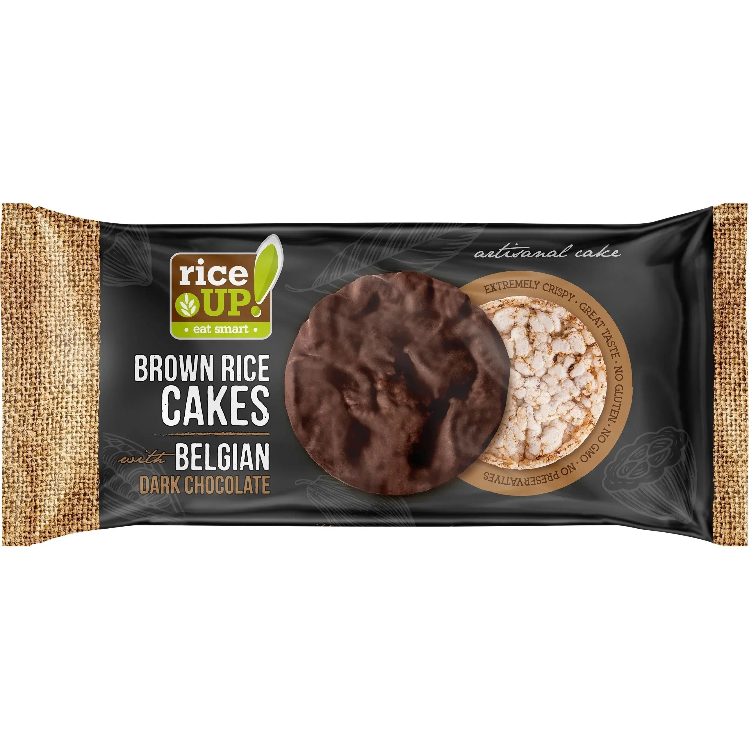 Rice Up  Whole Grain Rice Cakes With Dark Belgian Chocolate 90g