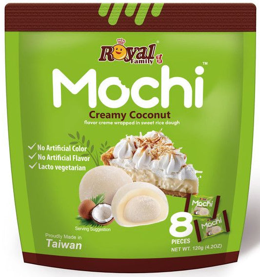 Royal Family Mochi Creamy Coconut Flavor Creme Wrapped in Sweet Rice Dough 120g