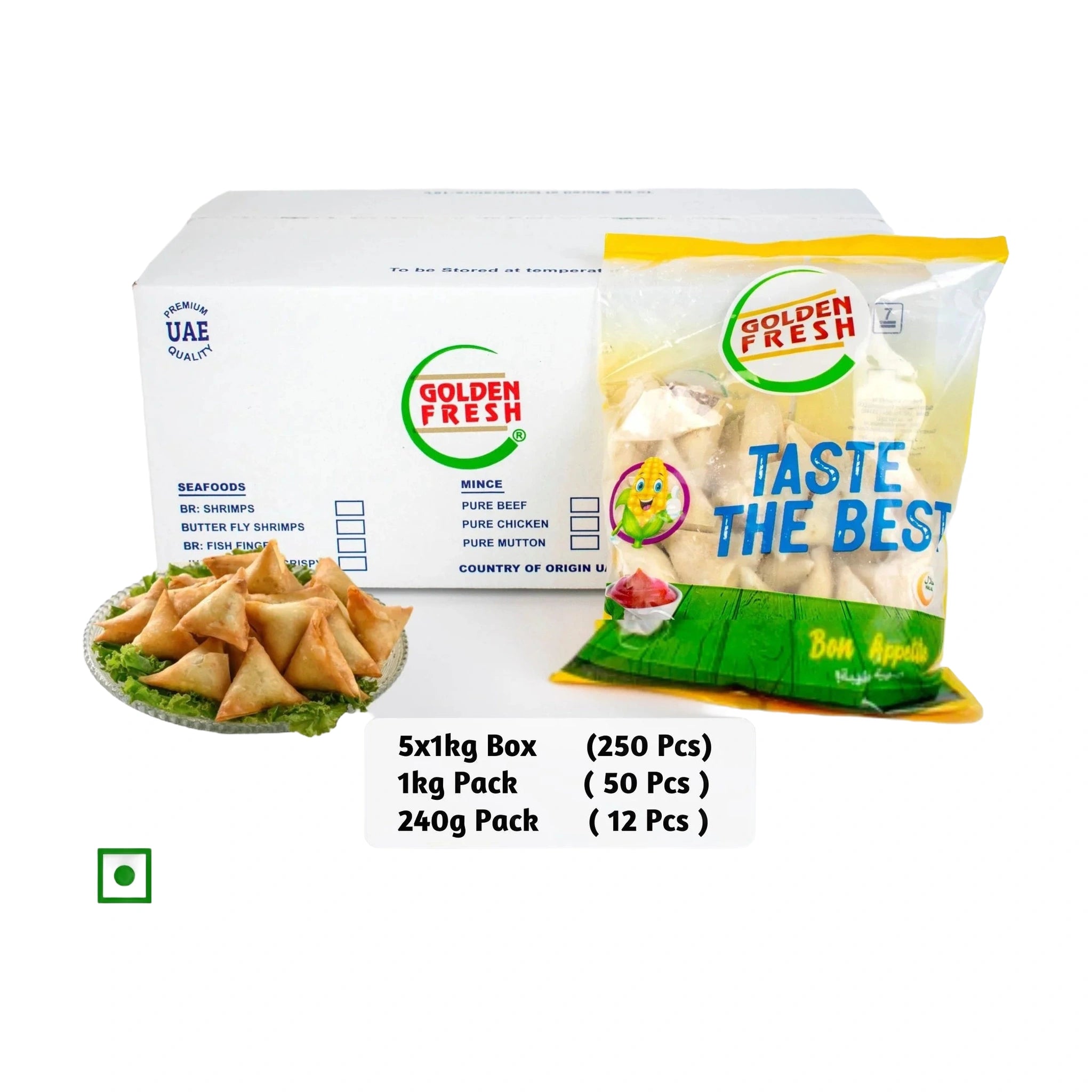 Vegetable Samosa 5x1kg box (250 pcs approx.)