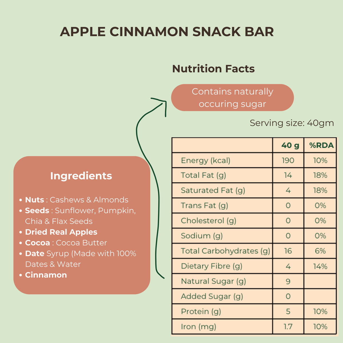 Nothing Silly - Apple Cinnamon - 1 bar