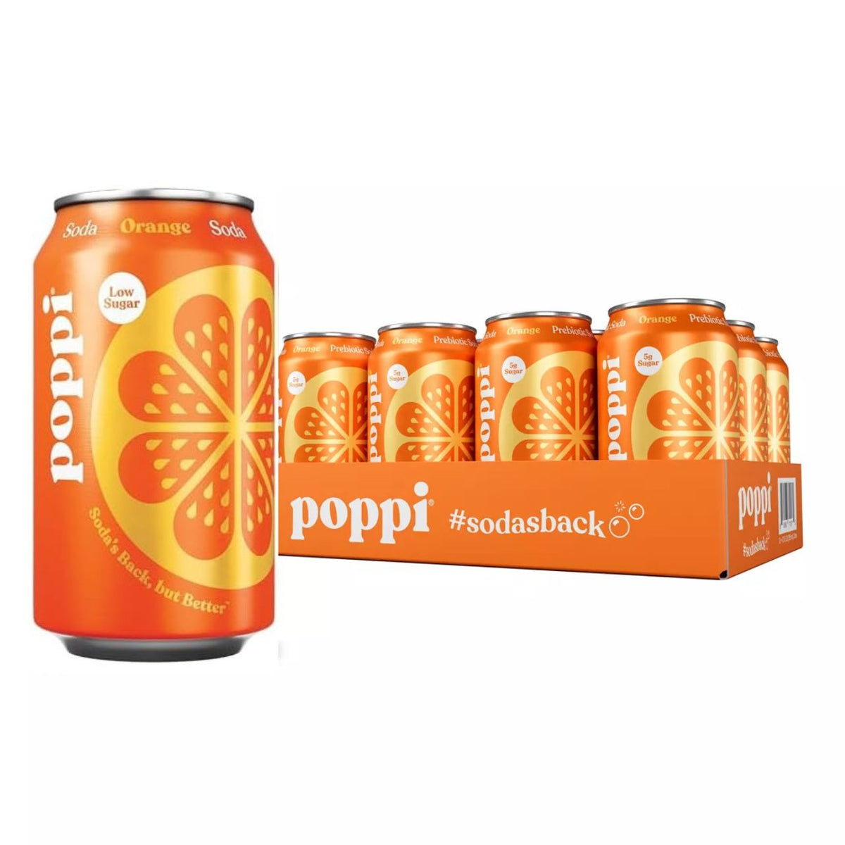 Poppi Low Sugar Orange Soda 330 ml X 24 Pcs
