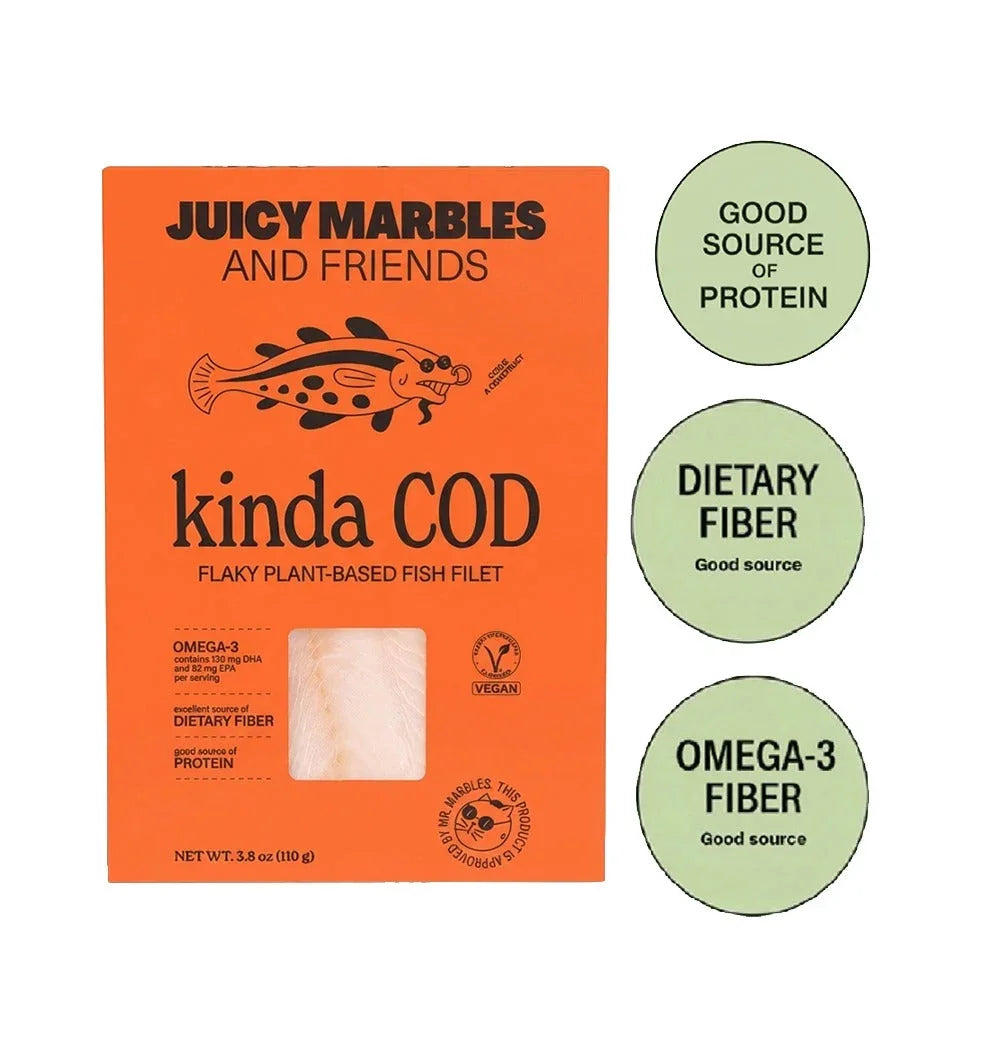Juicy Marbles Signature Plant-Based Vegan (6 Assortment) Whole Cut Filet, Thick Cut Loin, Baby Ribs, Lamb Ish, Kinda Cod & Ki