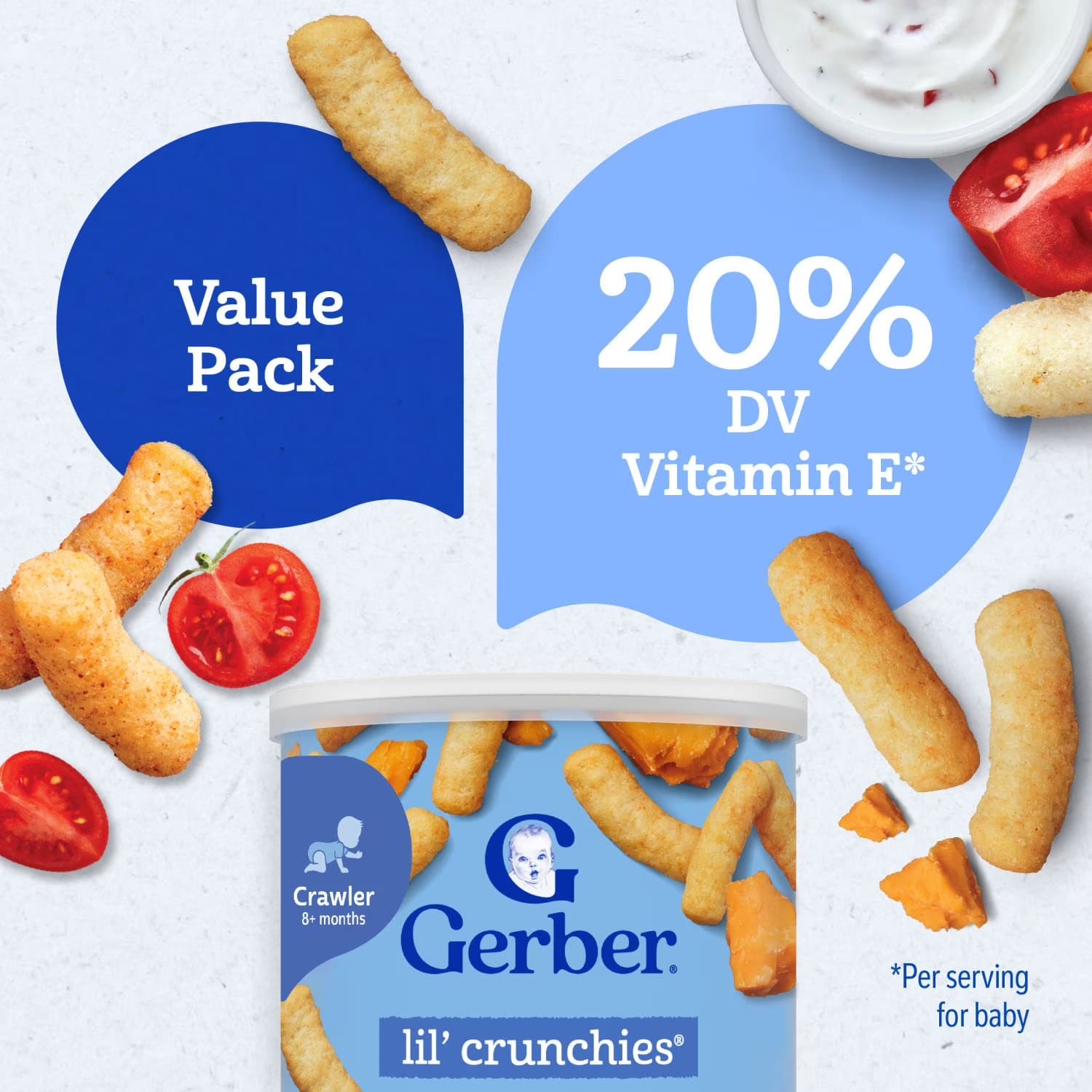 Gerber Lil' Crunchies Baked Grain Snack, Variety Pack, 336g (8 ct)