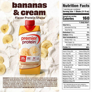 Premier Protein 30g High Protein Shake, Bananas & Cream - 325ml