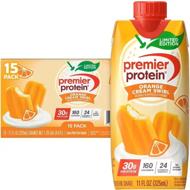 Premier Protein High Protein Shake, Orange Cream Swirl - 30g 15 Pack