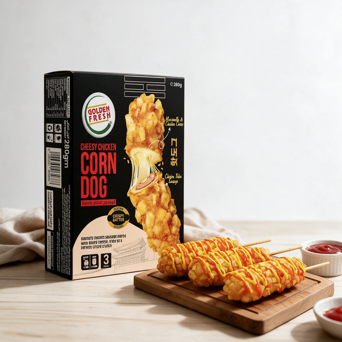 Cheesy Chicken Corn Dog 280g (3pcs)
