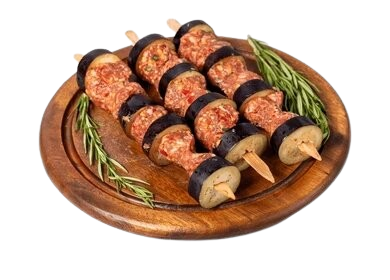 Lamb Kebab With Eggplant - 3 Skewers, 300 g