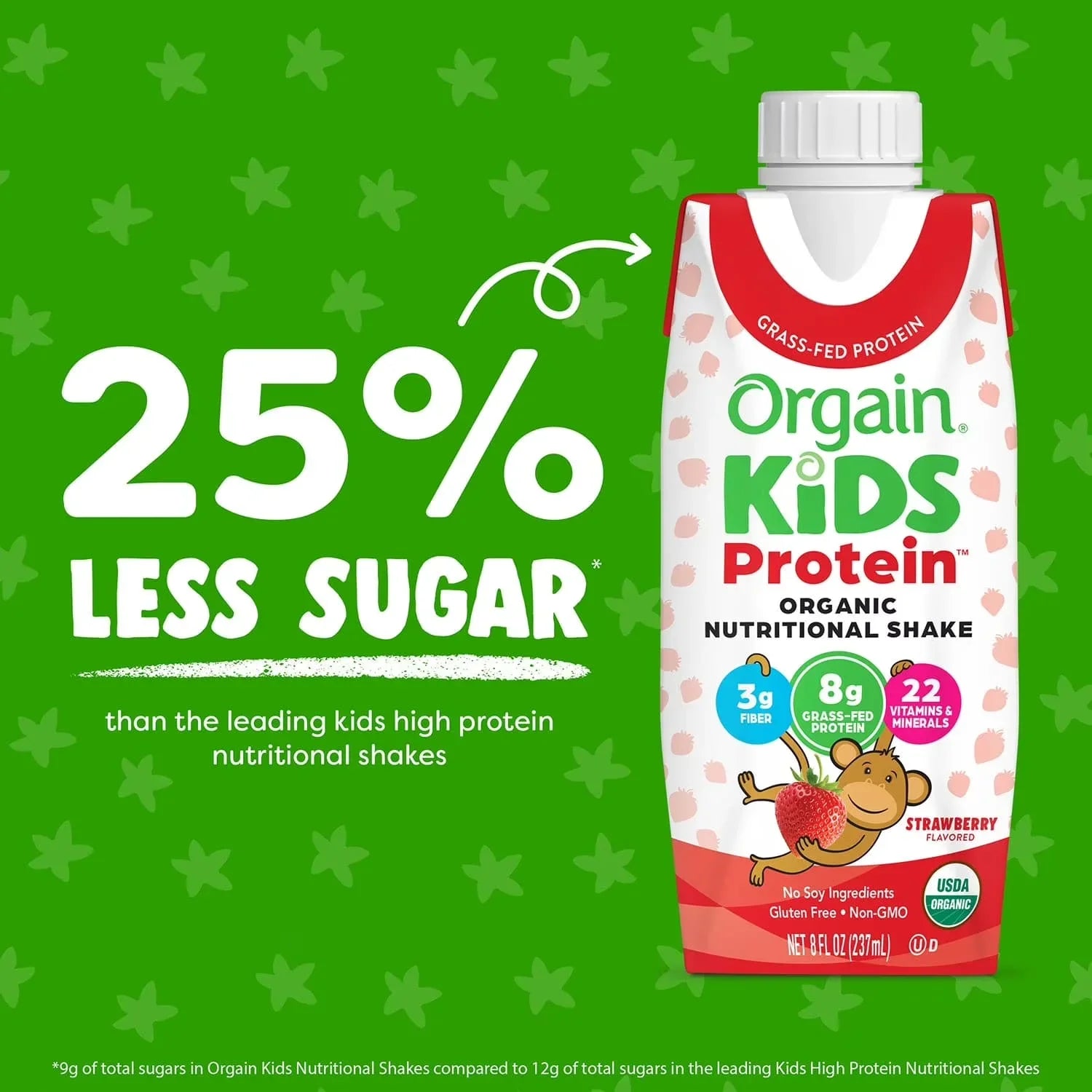 Orgain Kids 8g Protein Organic Nutrition Shake, Strawberry 237ml