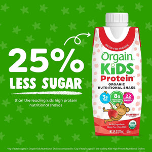 Orgain Kids 8g Protein Organic Nutrition Shake, Strawberry 237ml