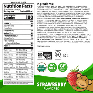 Orgain Kids 8g Protein Organic Nutrition Shake, Strawberry 237ml