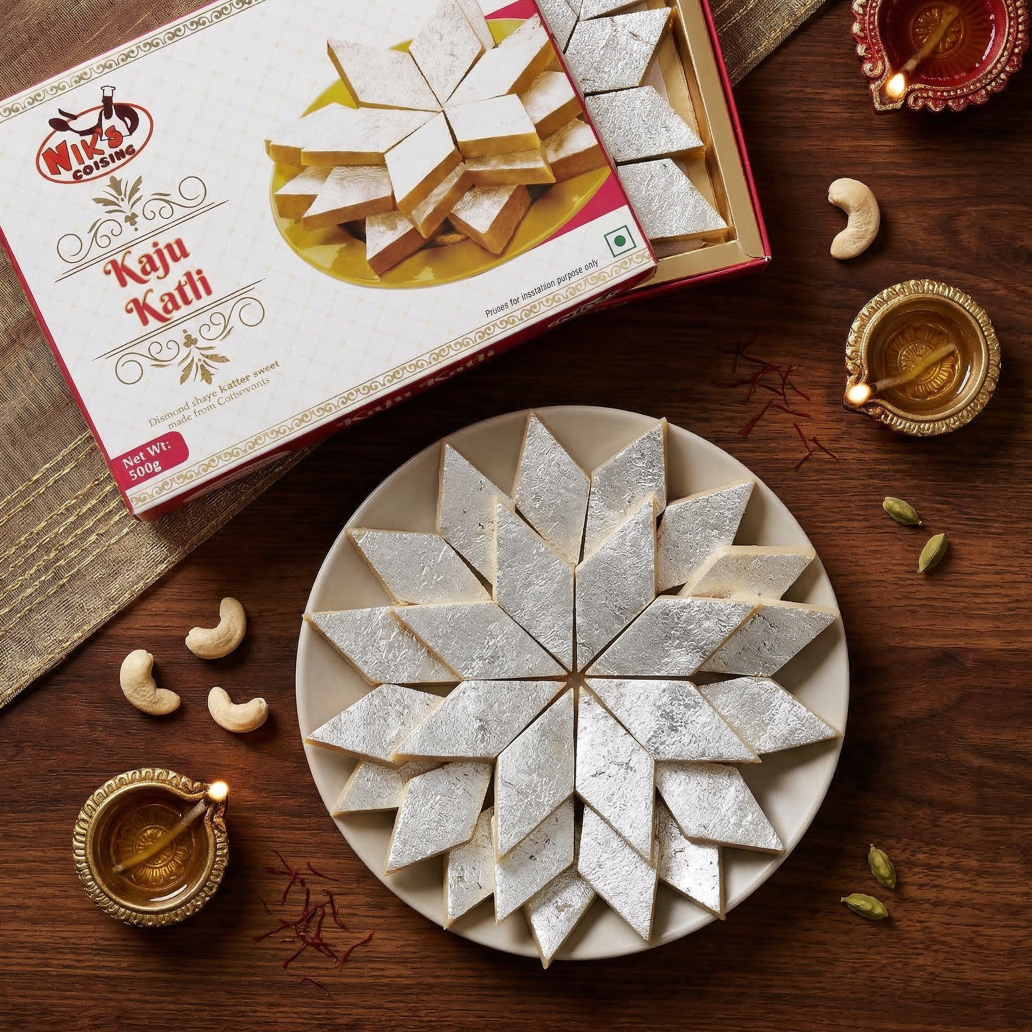 Kaju Katli (500g) | Nik’s Cuisine