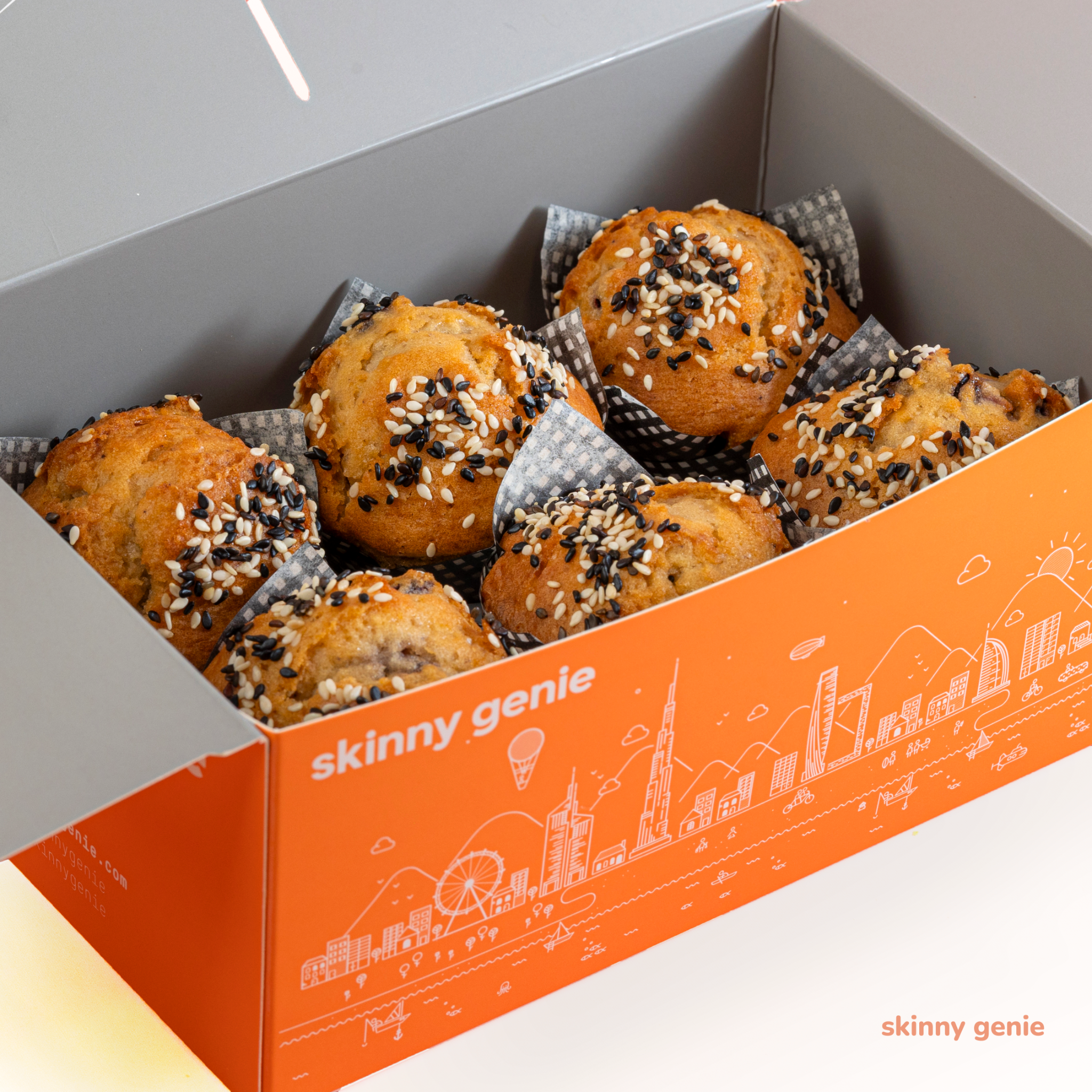 Blueberry and Mixed Sesame Seeds Skinny Muffin Box (6pc)