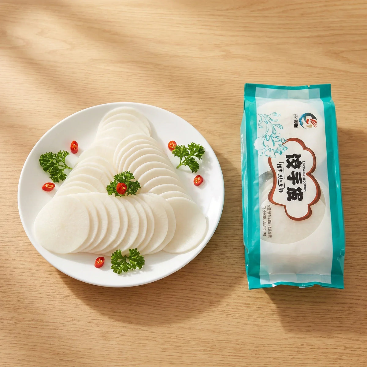 XI SHI Round White Wonton Wrappers - 3 pkt (1.5 kg)