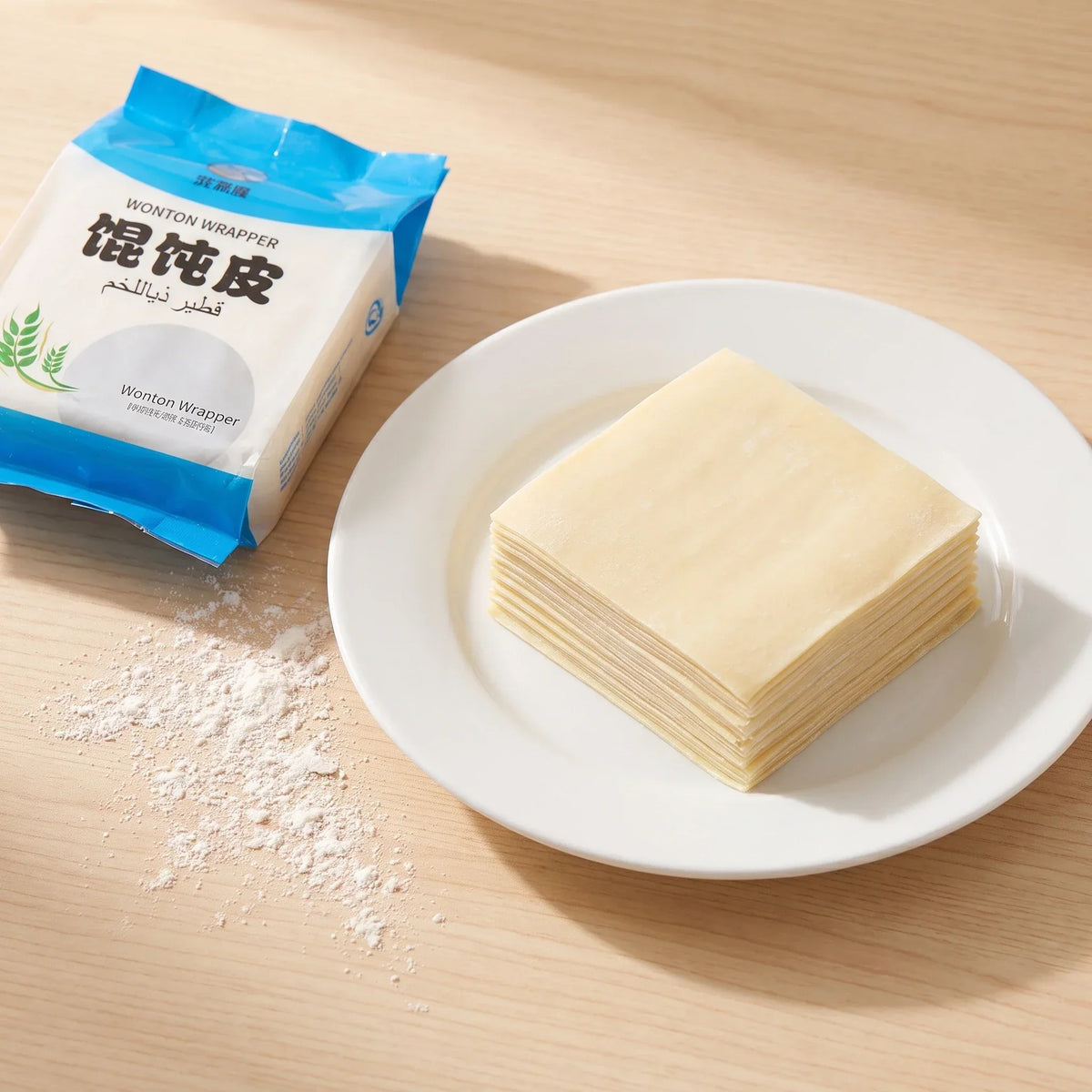 XI SHI Square White Wonton Wrappers - 2 Pkt