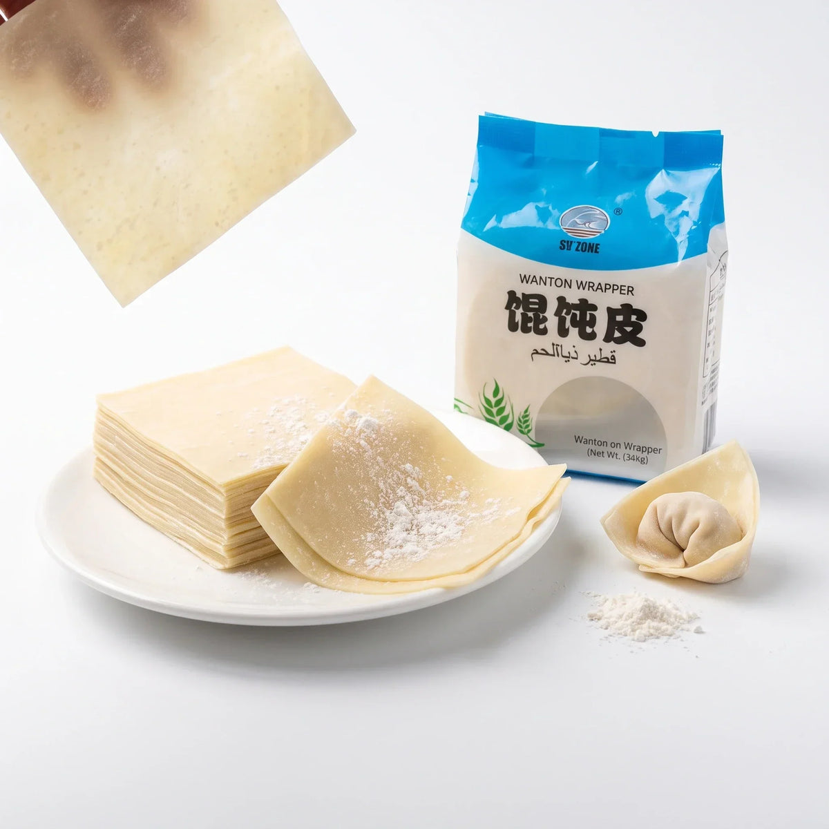 XI SHI Square White Wonton Wrappers - 2 Pkt