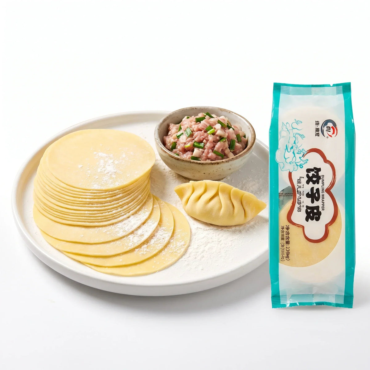 XI SHI Round Yellow Wonton Wrappers - 3 pkt