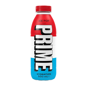 PRIME Ice Pop hydration drink 500ml bottle with red, white, and blue label